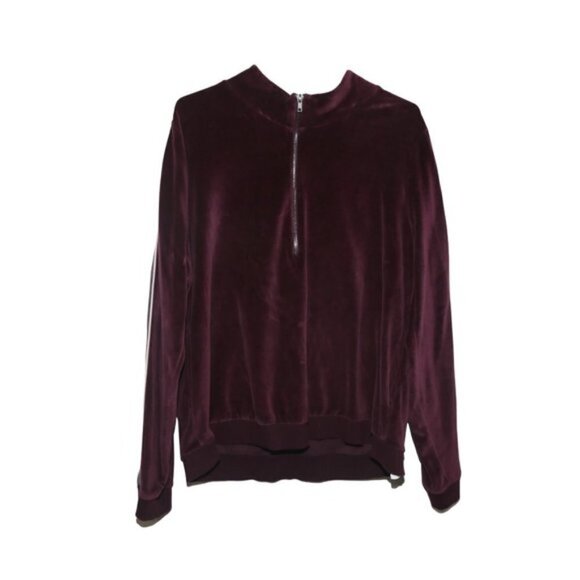 Fabletics Britt Velour Pullover Sweater Half Zip Vintage Style Kate Hudson - Picture 1 of 7